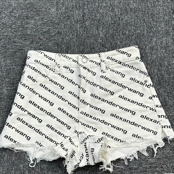Alexander Wang Pants - 🚩steal authentic Alexander Wang White Logo Jean Shorts